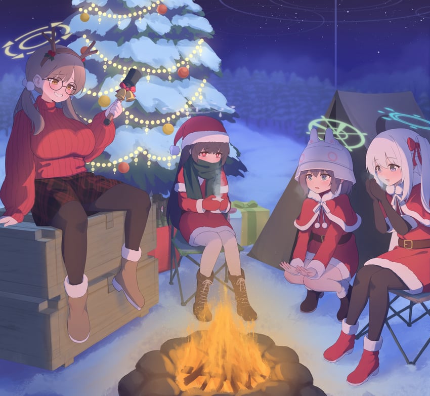 miyu, miyako, saki, and moe (blue archive) drawn by bsm_(nerdmin)