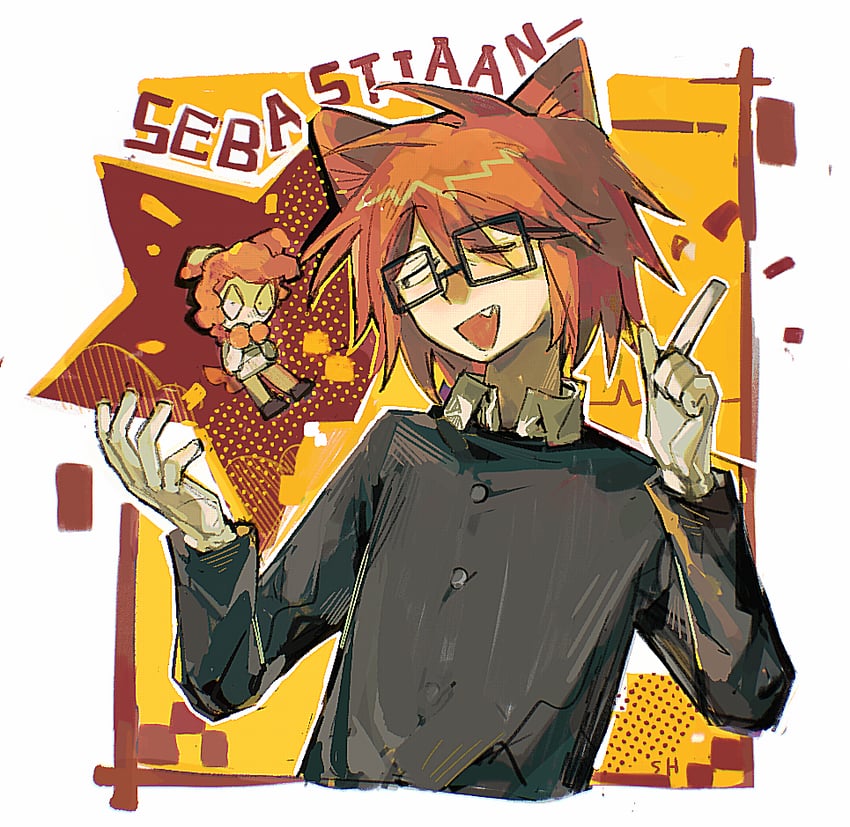 randal ivory and sebastian de tomato smith chicken legs (randal's friends) drawn by shan_hou