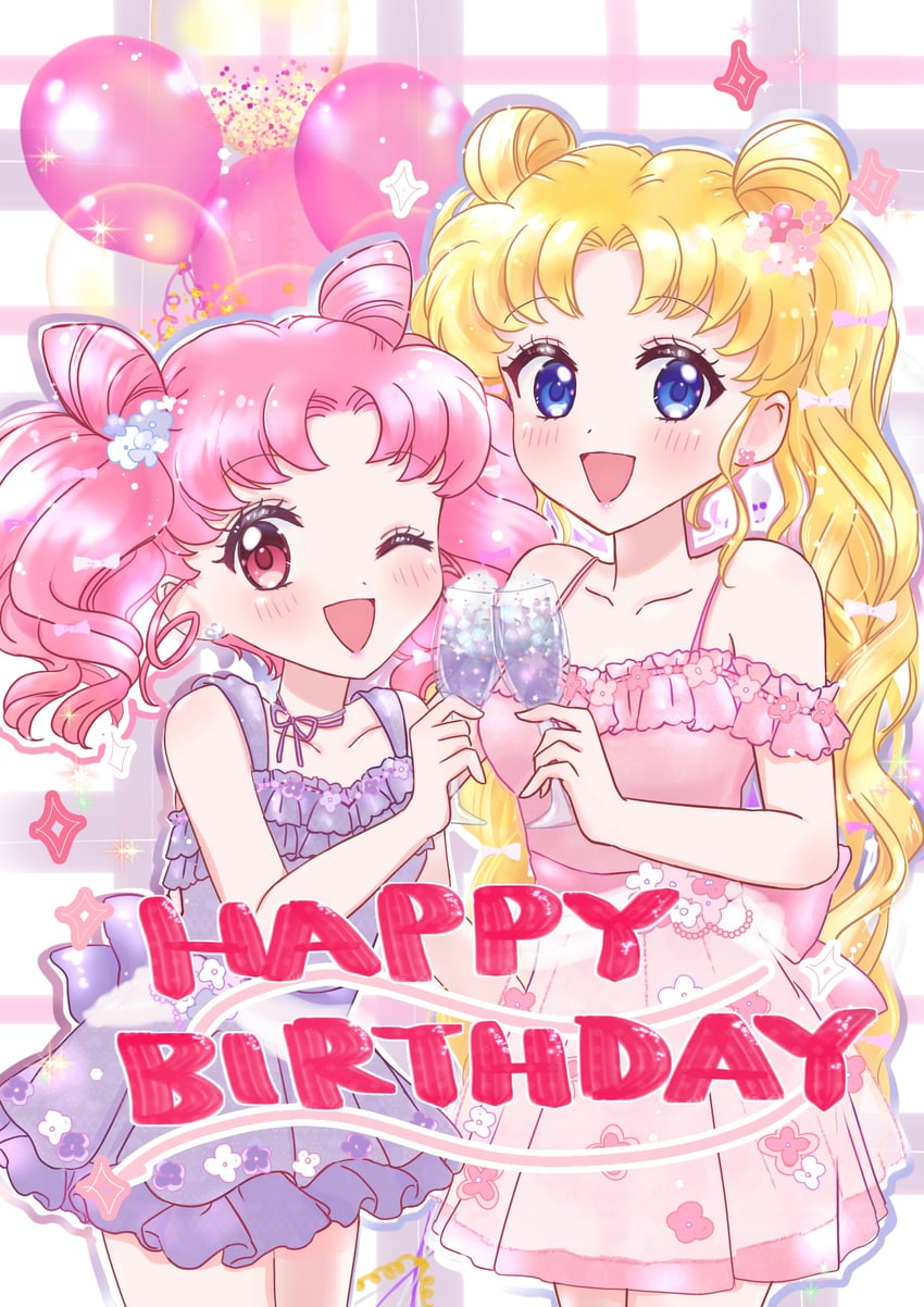 tsukino usagi and chibi usa (bishoujo senshi sailor moon) drawn by saco_sato16