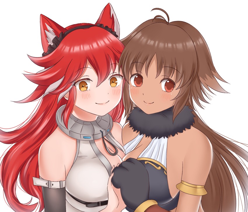 kaori and fenrir (princess connect! and 1 more) drawn by lemode
