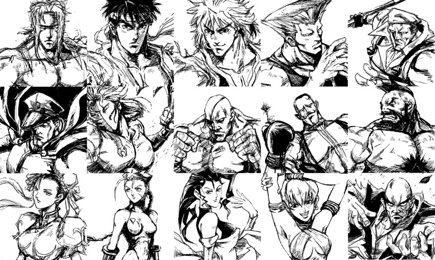 chun-li, cammy white, ryu, ken masters, elena, and 10 more (street fighter and 1 more) drawn by patsuki
