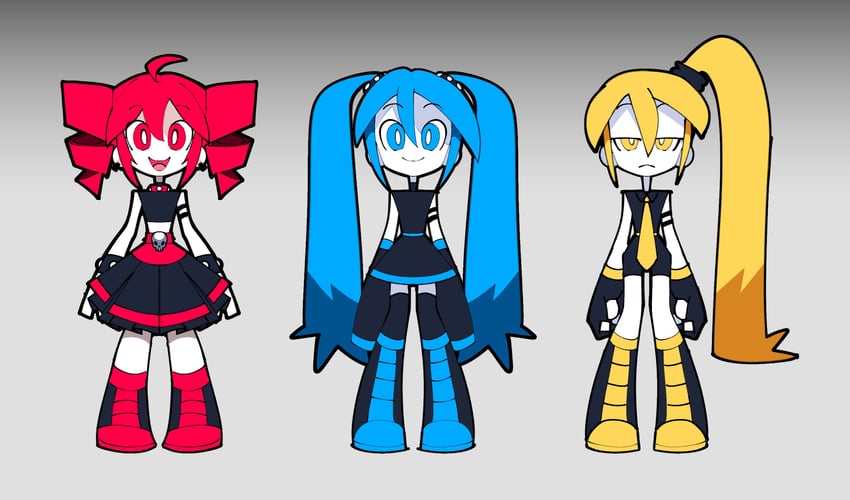 hatsune miku, kasane teto, and akita neru (vocaloid and 2 more) drawn by terminalrepo