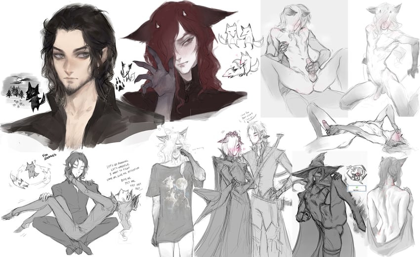 renard beauchene and elrik (original) drawn by nat_the_lich