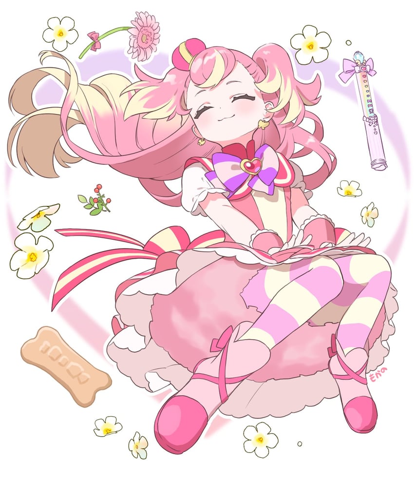 inukai komugi and cure wonderful (precure and 1 more) drawn by mokano_n