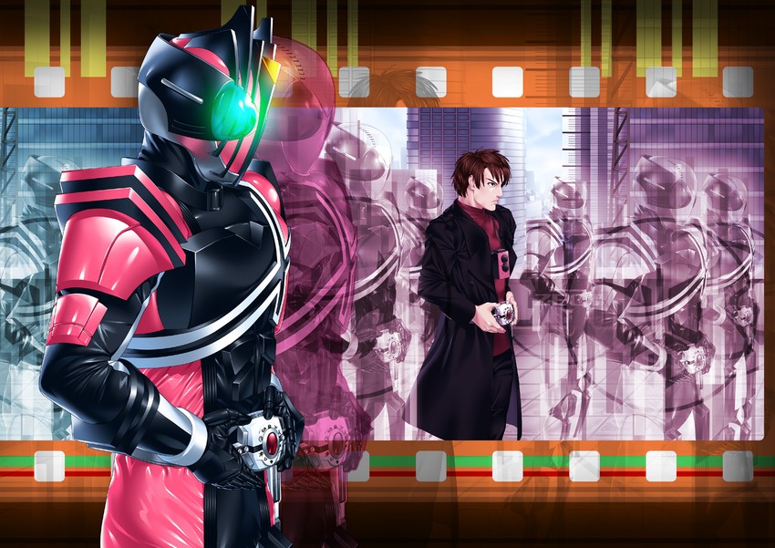 kamen rider decade and kadoya tsukasa (kamen rider and 1 more) drawn by suzume_inui
