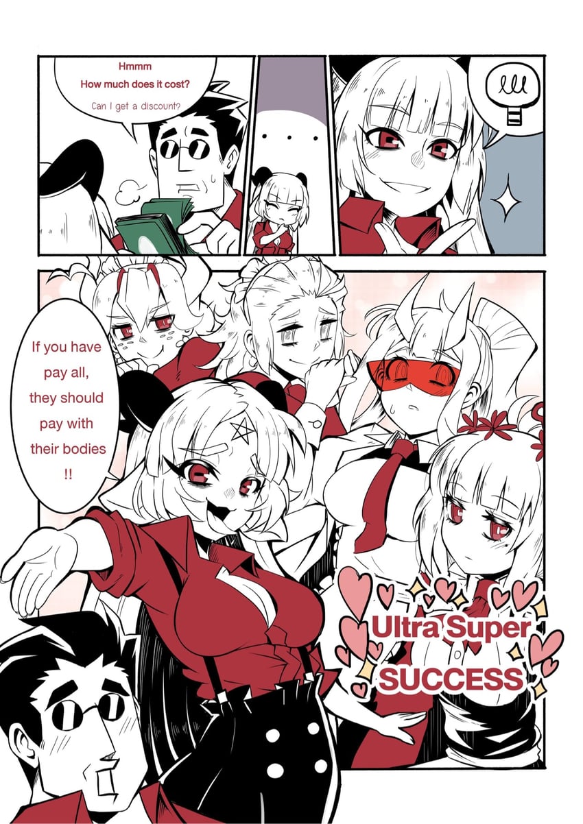 lucifer, justice, helltaker, beelzebub, loremaster, and 1 more (original and 1 more) drawn by demongem