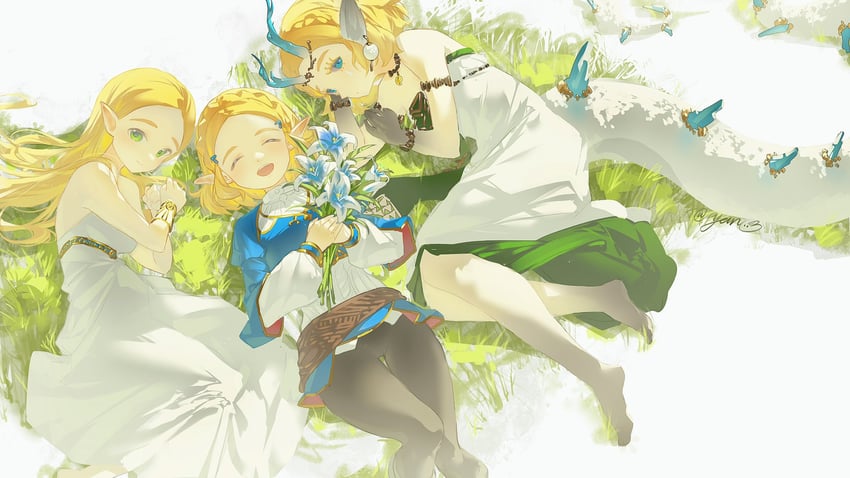 princess zelda and light dragon (the legend of zelda and 2 more) drawn by yun_(dl2n5c7kbh8ihcx)