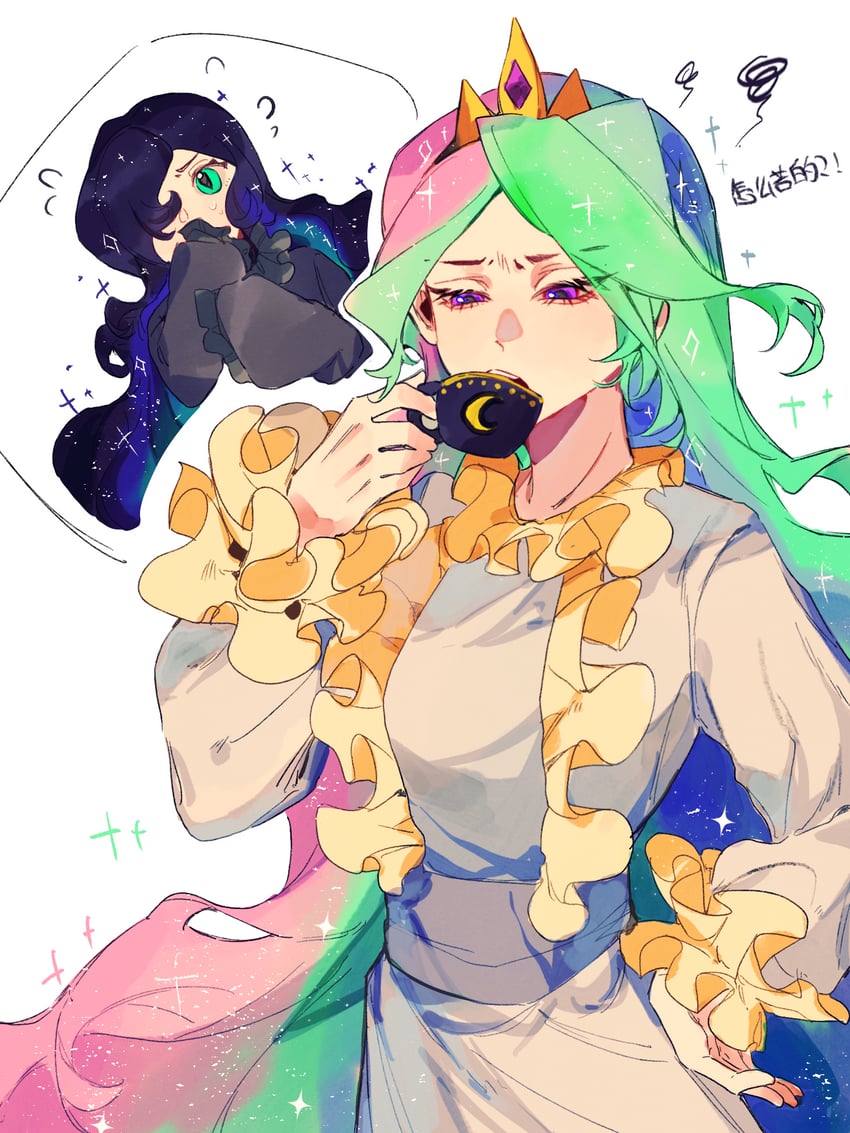 princess luna and princess celestia (my little pony and 2 more) drawn by wumingshi61160