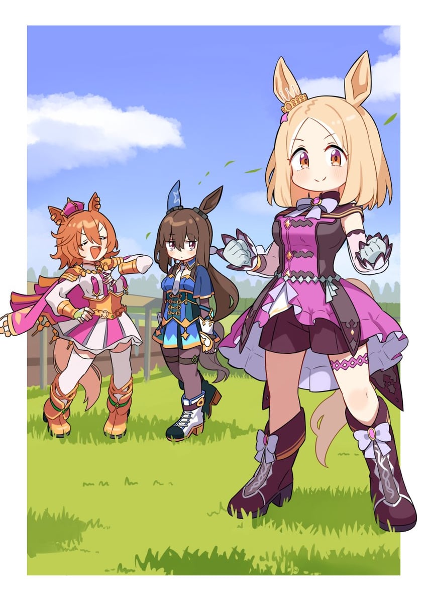 admire vega, t.m. opera o, and narita top road (umamusume and 1 more) drawn by taru_haru