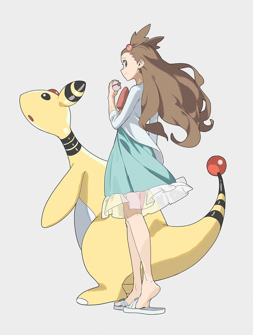 jasmine and ampharos (pokemon and 1 more) drawn by daniel_deng