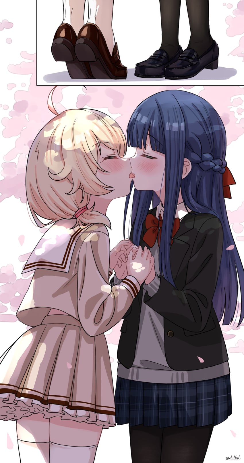 sajo yukimi and yusa kozue (idolmaster and 1 more) drawn by eluthel