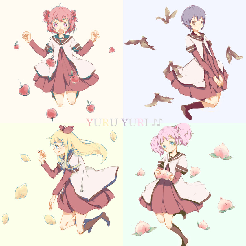 toshinou kyouko, akaza akari, funami yui, and yoshikawa chinatsu (yuruyuri) drawn by captain_yue