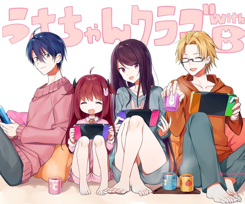 yuzuki roa, gundou mirei, kanda shouichi, and harusaki air (nijisanji) drawn by ninahachi