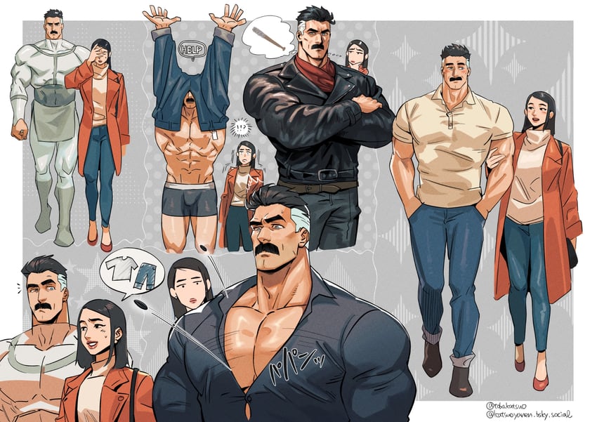 nolan grayson, debbie grayson, and negan smith (invincible and 1 more) drawn by tobo_katsuo