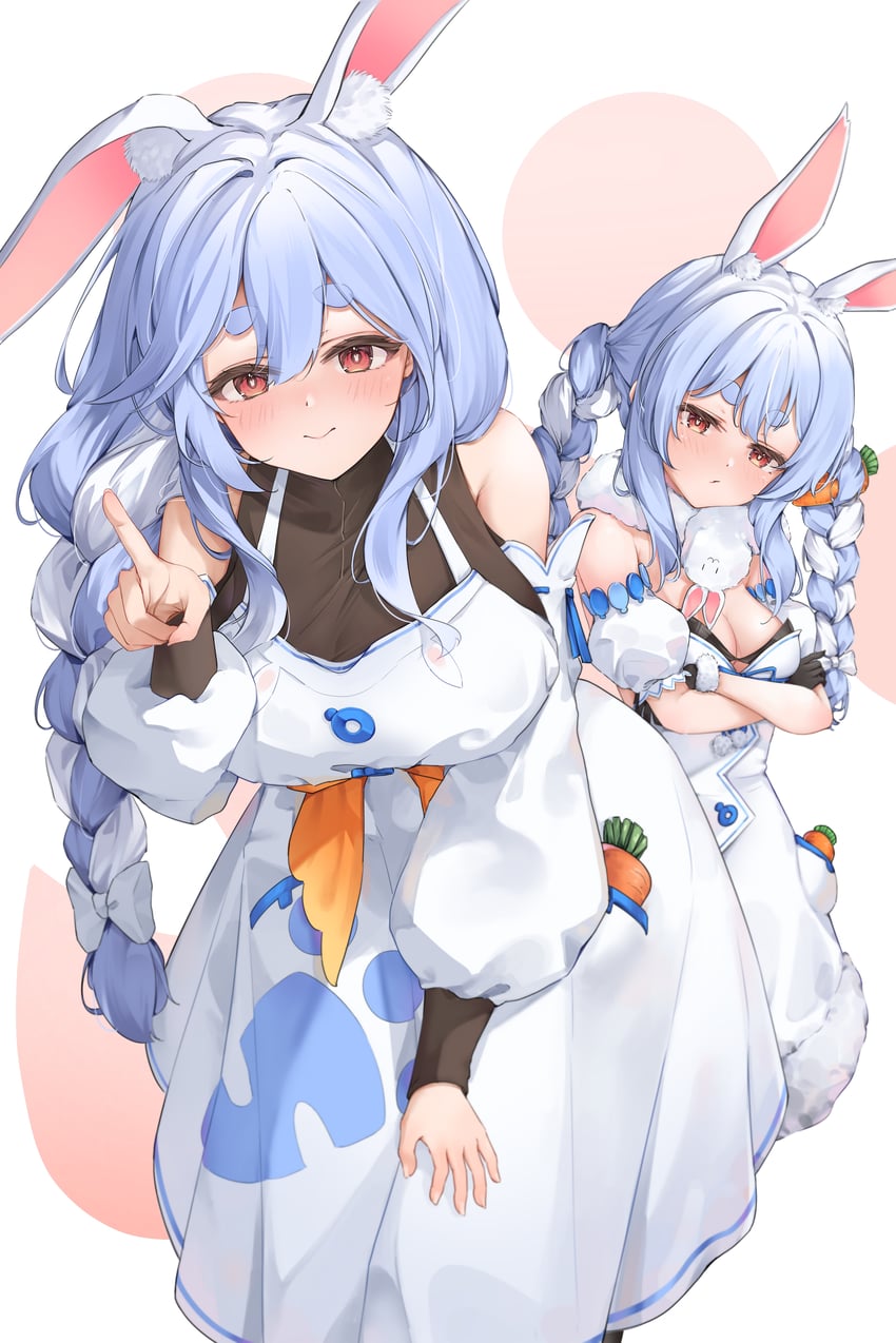 usada pekora, don-chan, and pekomama (hololive) drawn by phytoncide