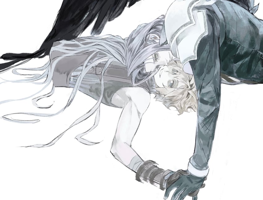 cloud strife and sephiroth (final fantasy and 3 more) drawn by xscr1205