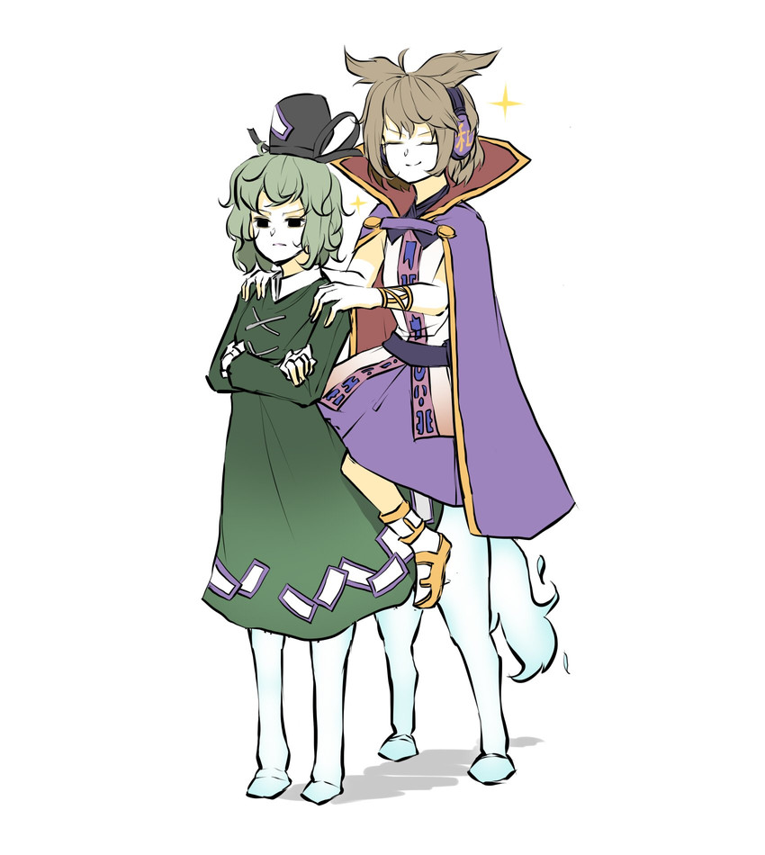 toyosatomimi no miko and soga no tojiko (touhou) drawn by peroponesosu.