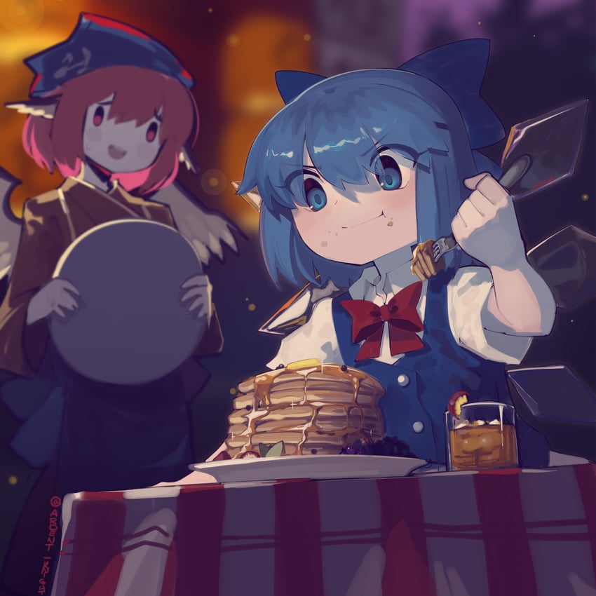 cirno, mystia lorelei, and okamisty (touhou and 1 more) drawn by boa_(brianoa)