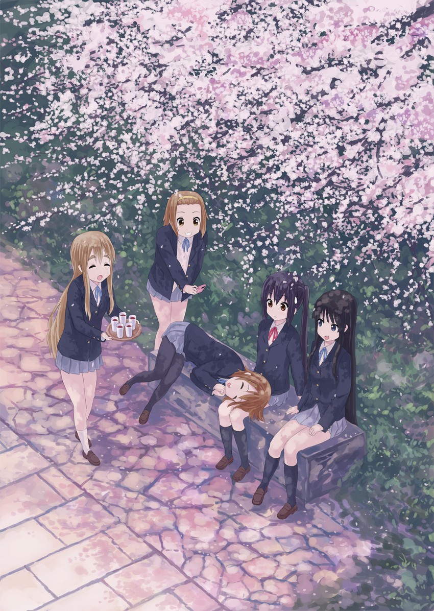 akiyama mio, nakano azusa, hirasawa yui, tainaka ritsu, and kotobuki tsumugi (k-on!) drawn by isou_nagi