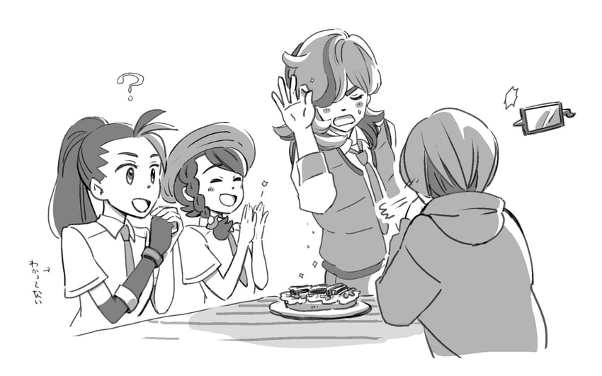 rotom, juliana, rotom phone, nemona, penny, and 1 more (pokemon and 1 more) drawn by wanimi