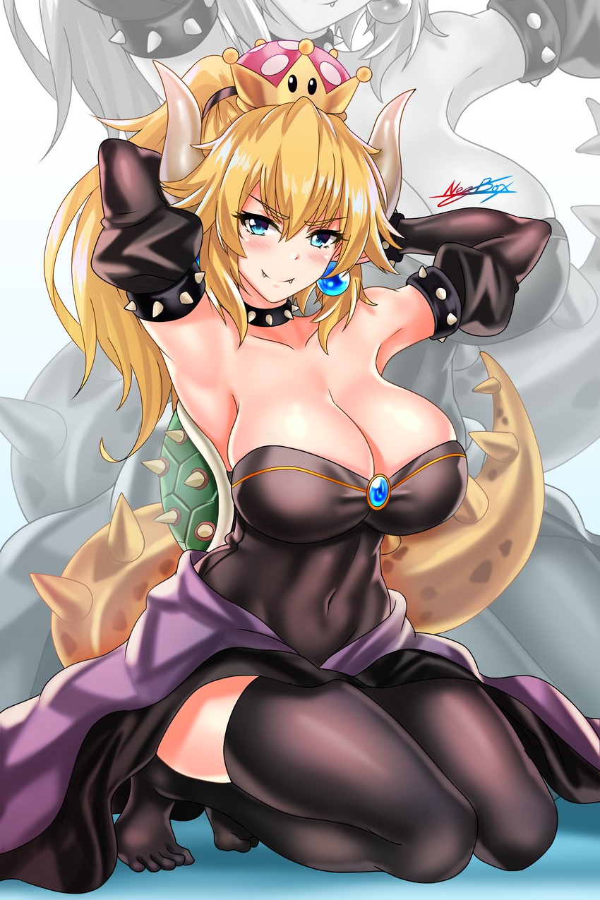 bowsette (mario and 1 more) drawn by nez-box