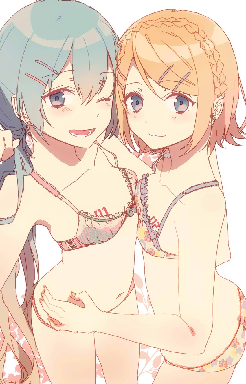 hatsune miku and kagamine rin (vocaloid) drawn by jam_(zamuchi)