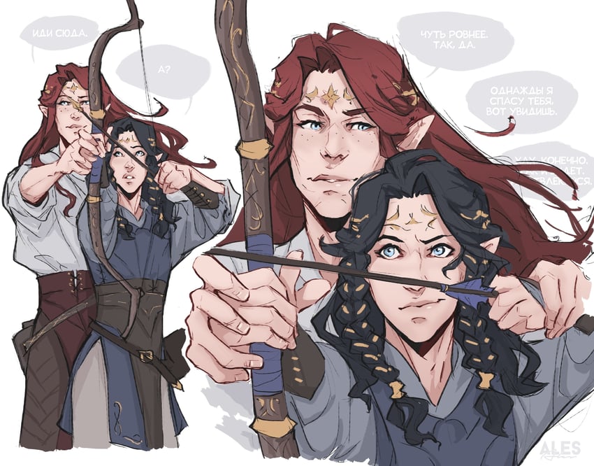maedhros and fingon (tolkien's legendarium and 1 more) drawn by ales