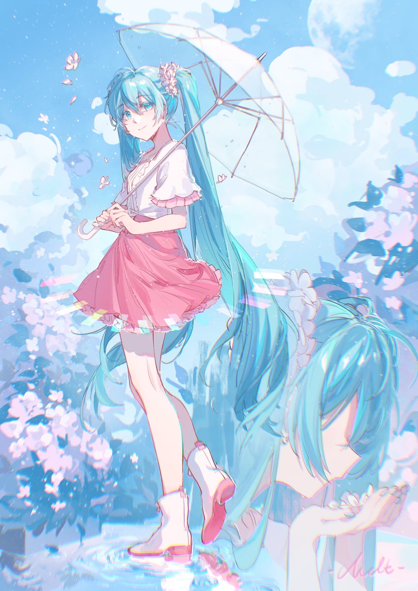 hatsune miku (vocaloid and 1 more) drawn by cai_(user_tyha8354)