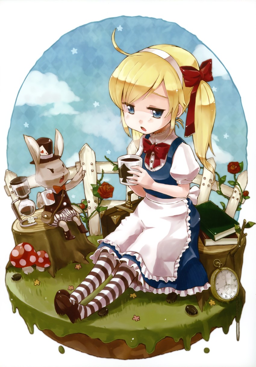 alice and white rabbit (alice's adventures in wonderland) drawn by yukiu_con