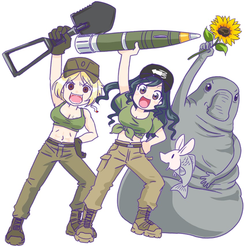 marichka, kraken, homunculus loxodontus, and schweinokaras (original) drawn by anonymous_(japanese) and japanon
