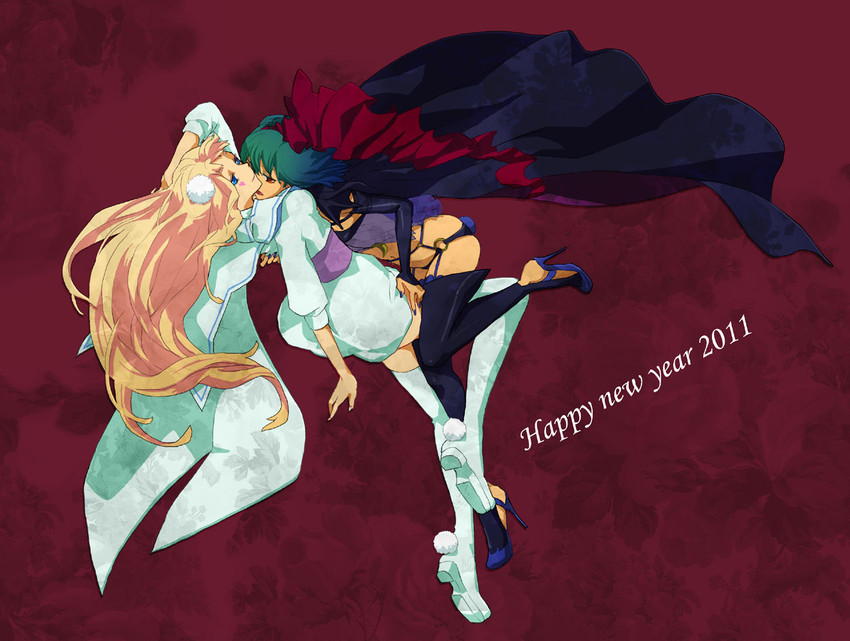 sheryl nome and ranka lee (macross and 2 more) drawn by ooomi