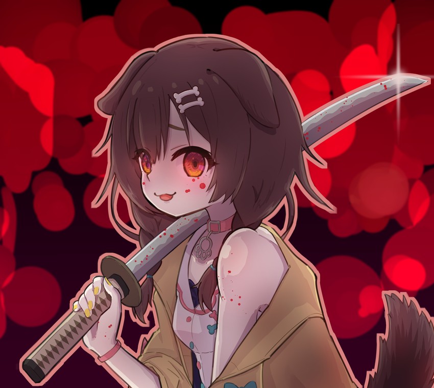 inugami korone (hololive and 2 more) drawn by bankamba