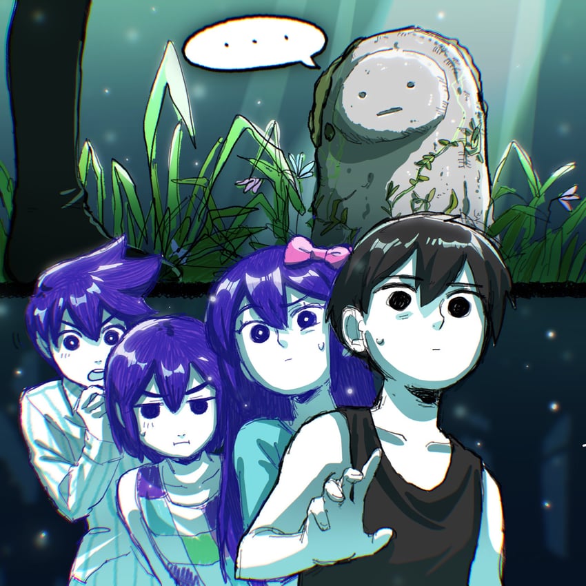 omori, aubrey, kel, and hero (omori) drawn by twitwi_2468