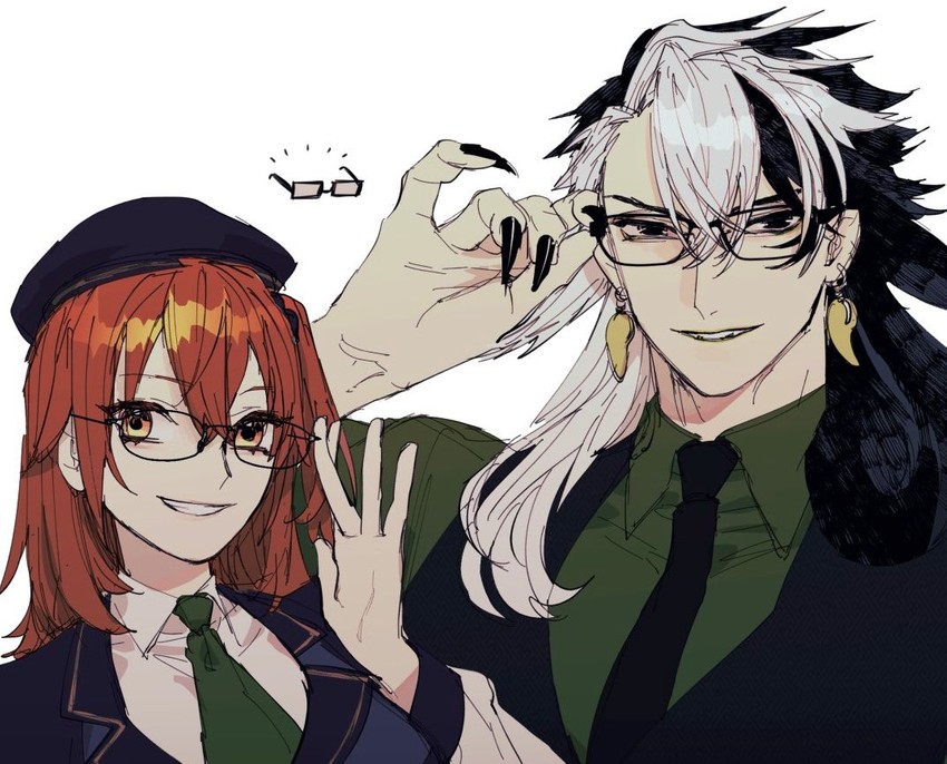 fujimaru ritsuka and ashiya douman (fate and 1 more) drawn by 6kon_f