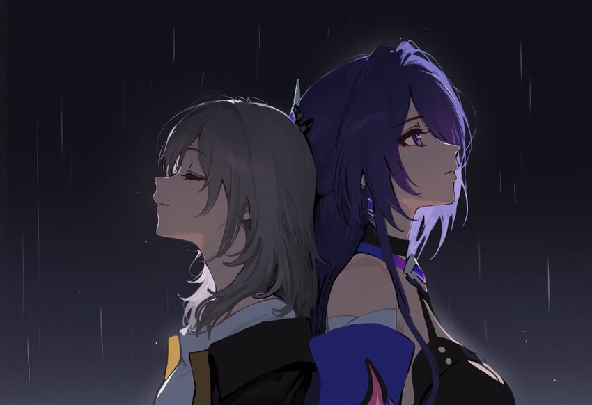 trailblazer, stelle, and acheron (honkai and 1 more) drawn by whitia100