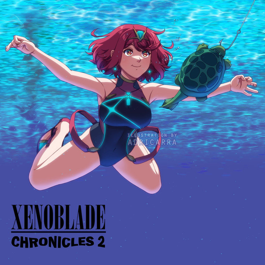 pyra and turters (xenoblade chronicles and 3 more) drawn by adricarra