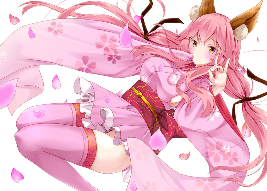 tamamo and tamamo no mae (fate and 1 more) drawn by tetranono