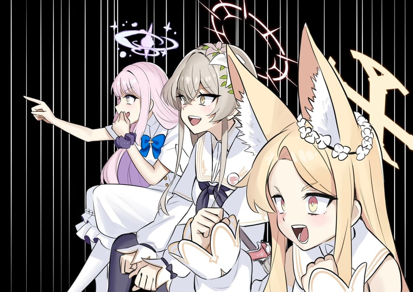 mika, seia, and nagisa (blue archive) drawn by gisuta_sunshine
