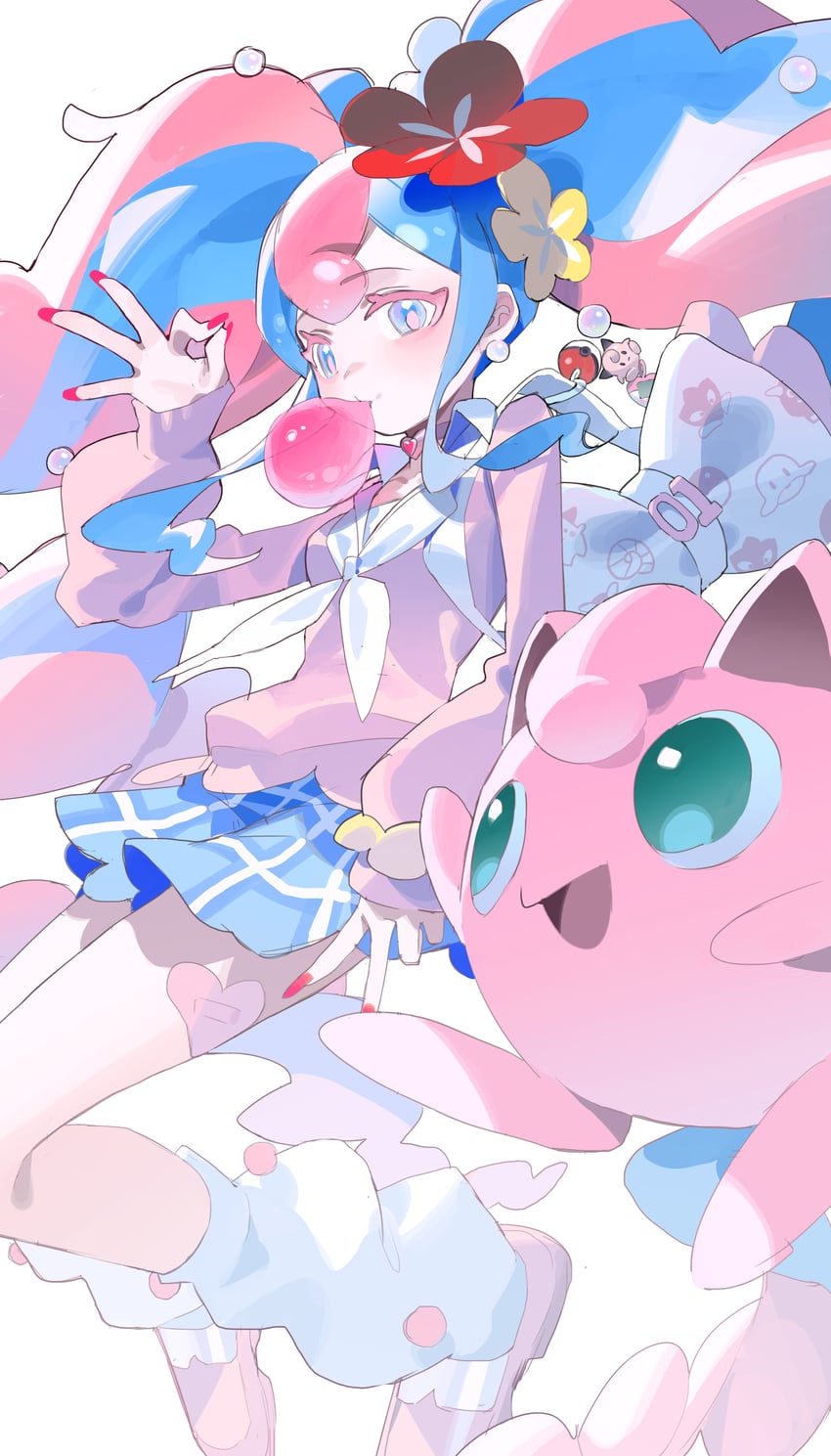 hatsune miku, jigglypuff, clefairy, fairy miku, clefairy sprite, and 4 more (pokemon and 2 more) drawn by omurice_(304975636)