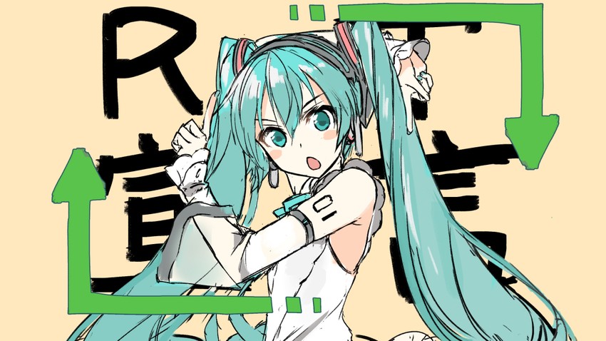hatsune miku (vocaloid and 2 more) drawn by daidou_(demitasse)