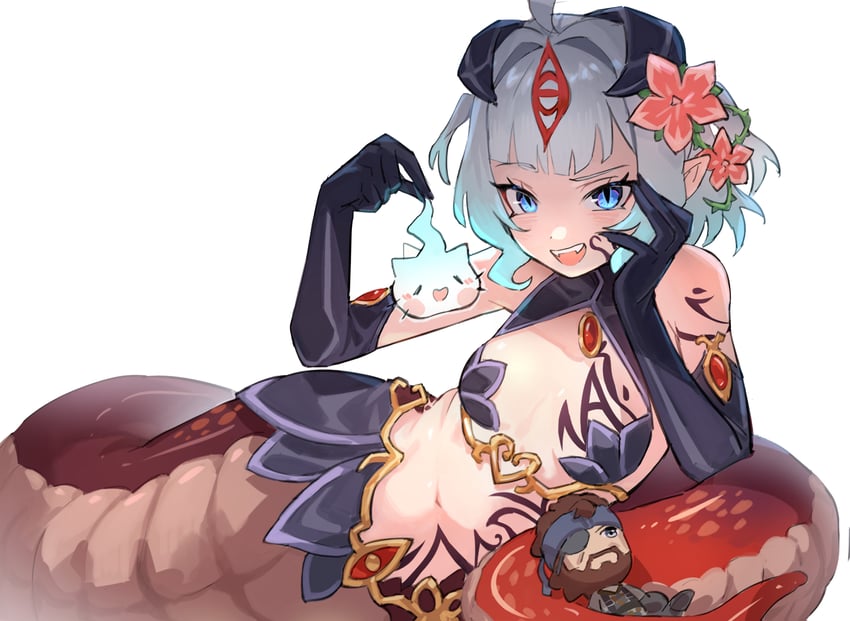 mint fantome, big boss, alipheese fateburn xvi, and wisps (indie virtual youtuber and 2 more) drawn by maplesights