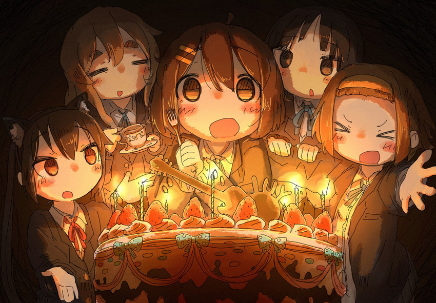 akiyama mio, nakano azusa, hirasawa yui, tainaka ritsu, and kotobuki tsumugi (k-on!) drawn by leoleonardk10