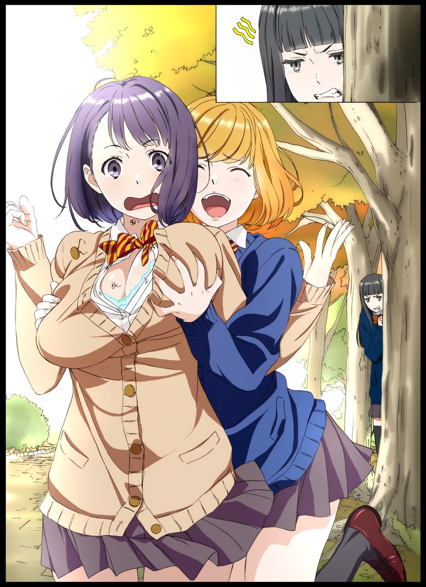 jijo, patsukin, and futago ane (original) drawn by kakitama