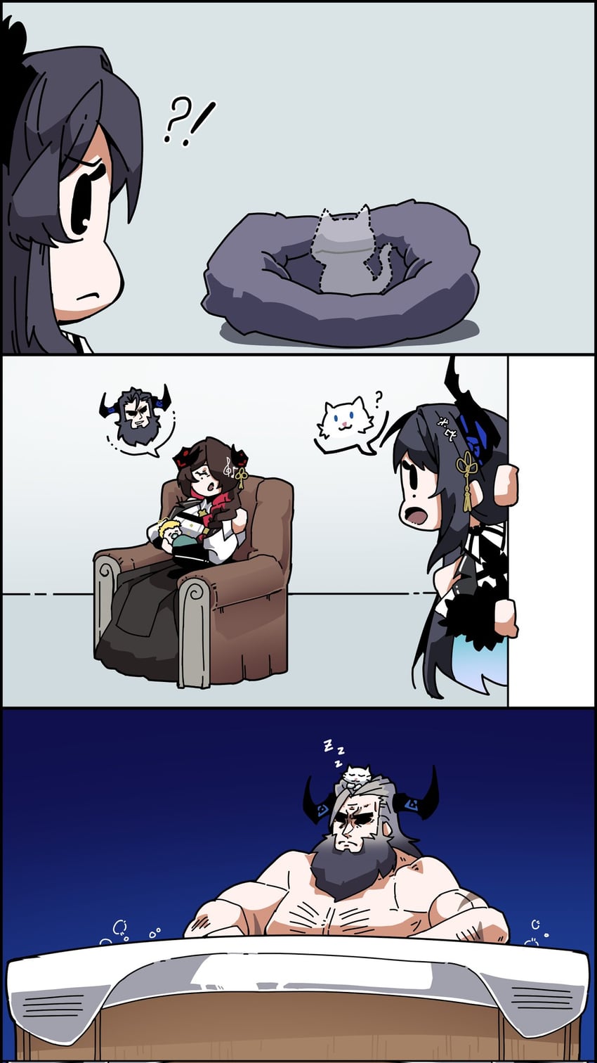nerissa ravencroft, mamarissa, paparissa, and little darling (hololive and 1 more) drawn by joeboto