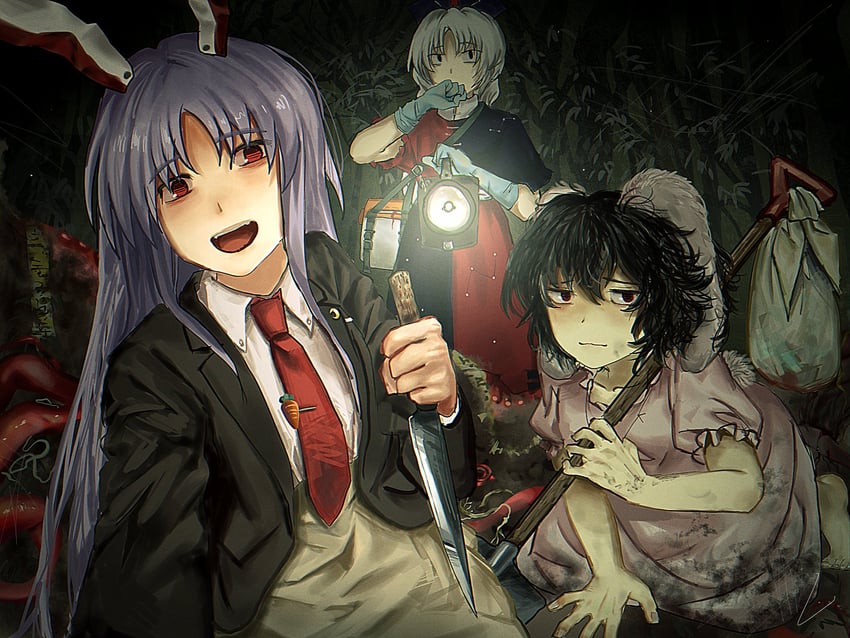 reisen udongein inaba, inaba tewi, and yagokoro eirin (touhou) drawn by yukine_0930