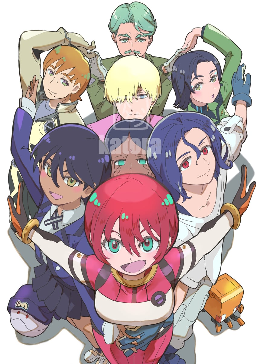 amate yuzuriha, haro, shuji ito, char aznable, nyaan, and 5 more (gundam and 1 more) drawn by k_katora