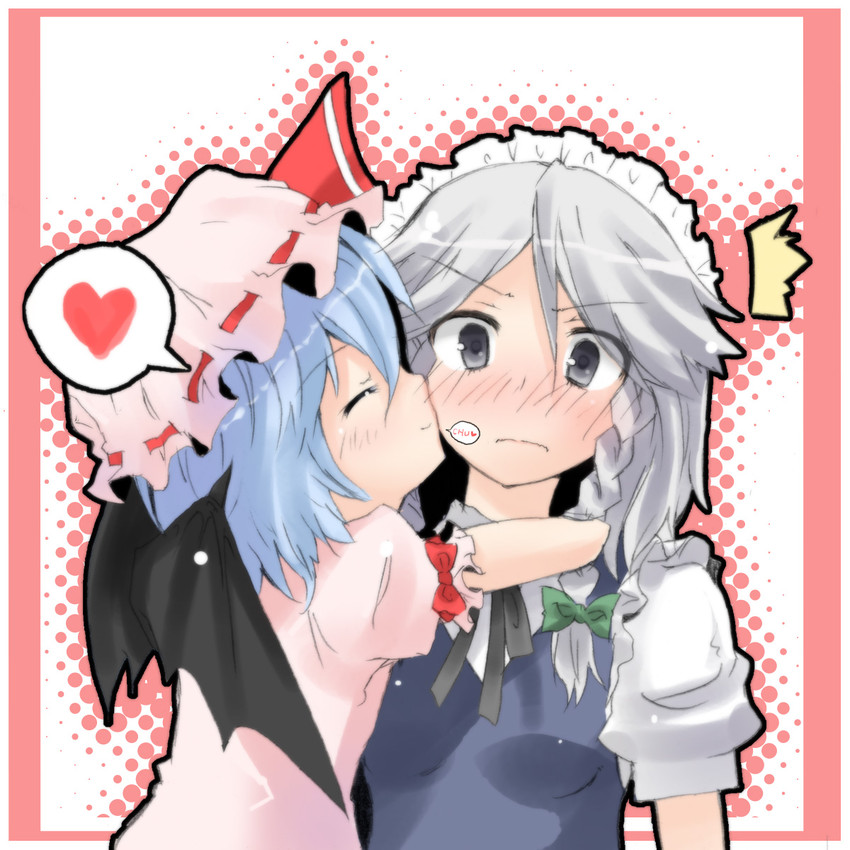 remilia scarlet and izayoi sakuya (touhou) drawn by h@ll