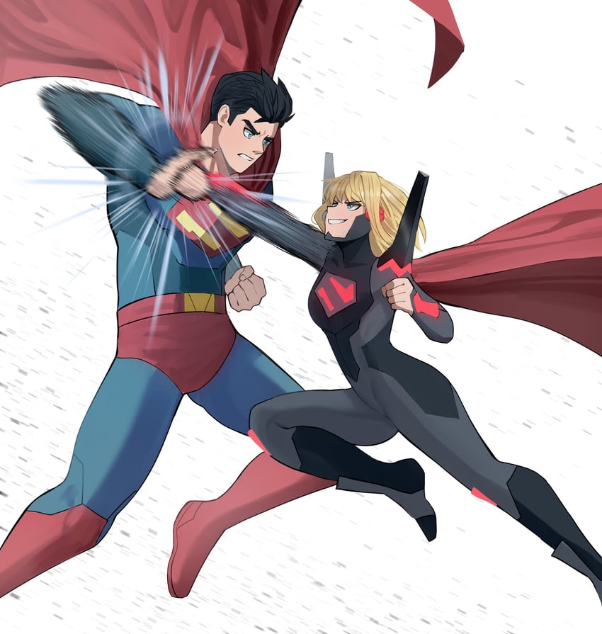 superman, clark kent, and supergirl (dc comics and 2 more) drawn by jourd4n