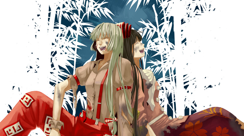 fujiwara no mokou and houraisan kaguya (touhou) drawn by a.torii