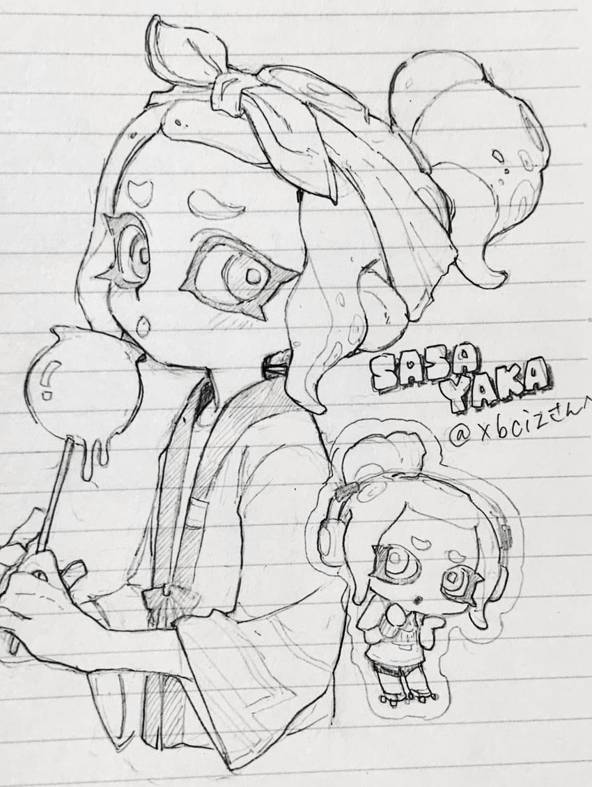 octoling player character and octoling girl (splatoon) drawn by suuuuk_z0